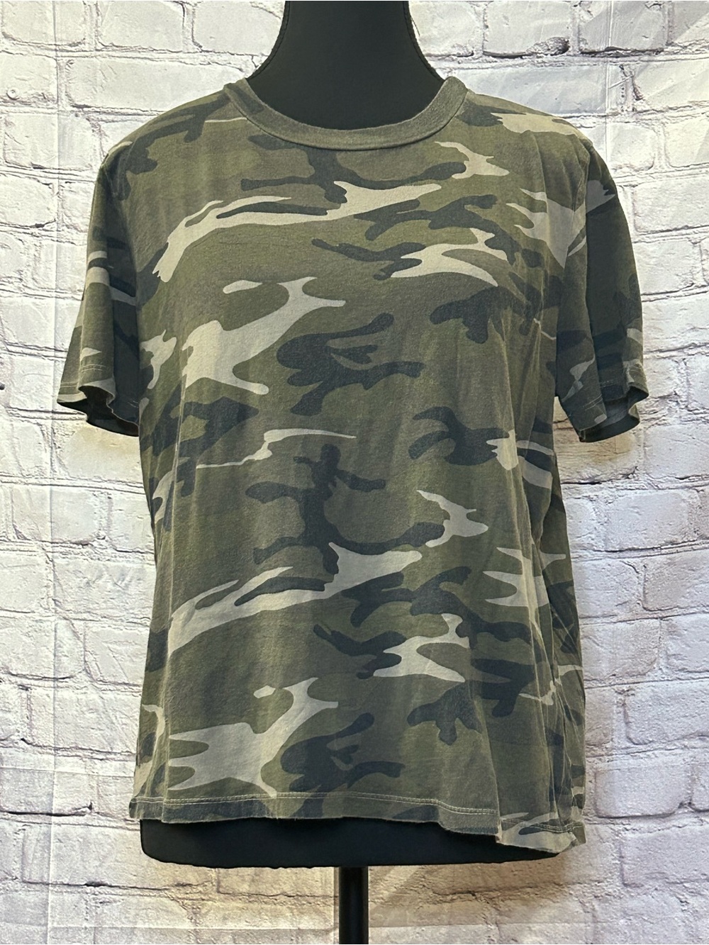 T.La Women's Short-Sleeve Camo Tee - Olive & Gray